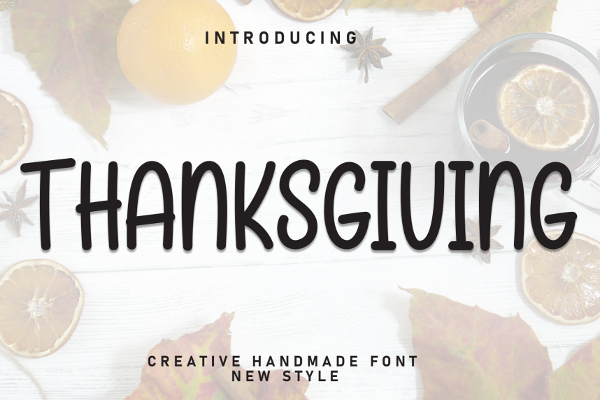 index Thanksgiving Playful 英文手写 英文字体免费下载