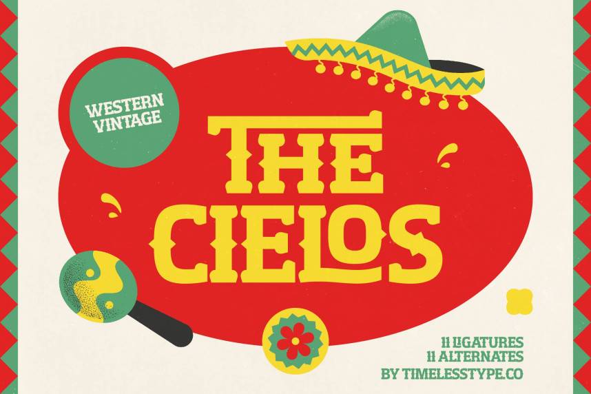 The Cielos – Western Vintage 衬线字体 英文字体免费下载