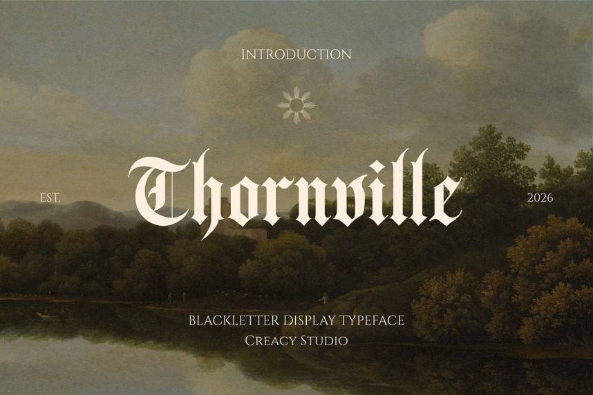 index Thornville — Blackletter Display 哥特式 英文字体免费下载
