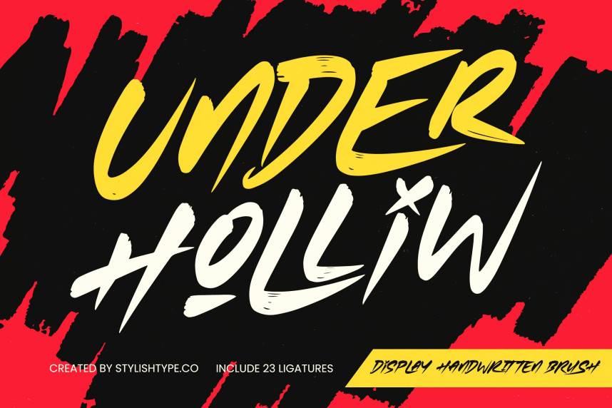 Under Holliw – Display Handwritten Brush 英文书法 英文字体免费下载