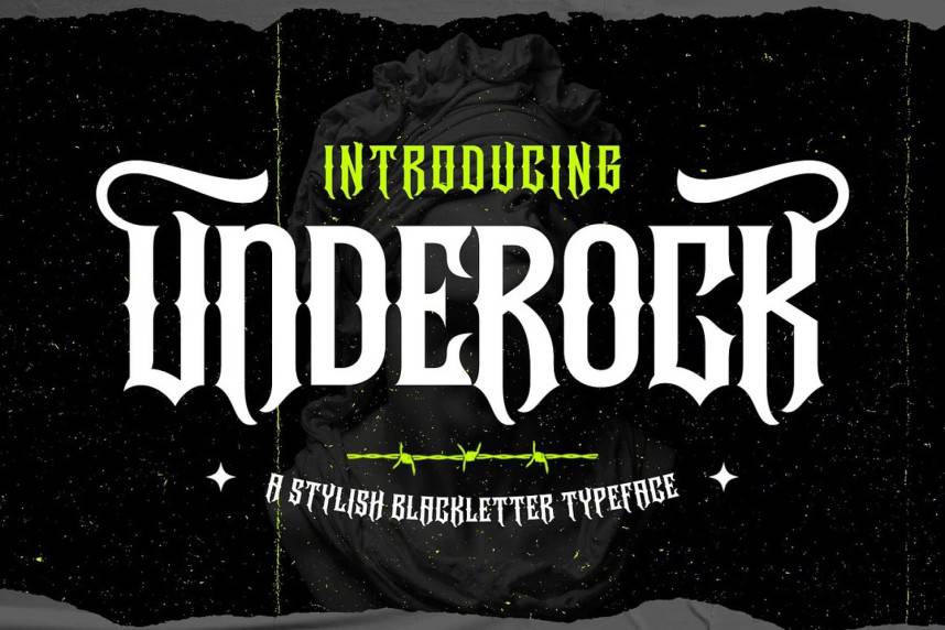 index Underock – Blackletter Hardcore Typeface 哥特式 英文字体免费下载