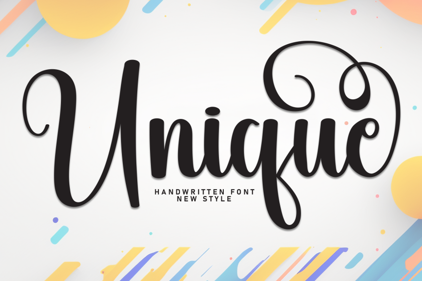 Unique – Stylish Handwritten Script 英文书法 英文字体免费下载