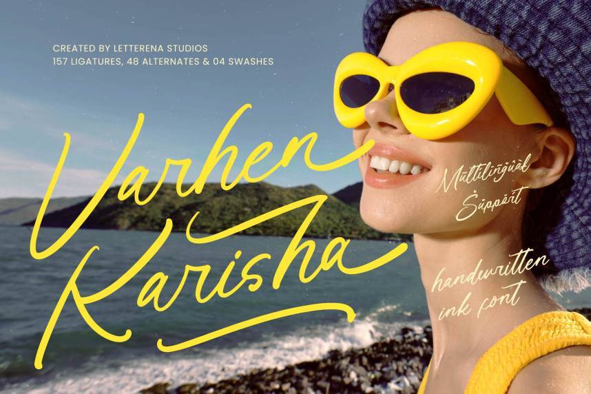 index Varhen Karisha – Handwritten Ink 花体英文 英文字体免费下载