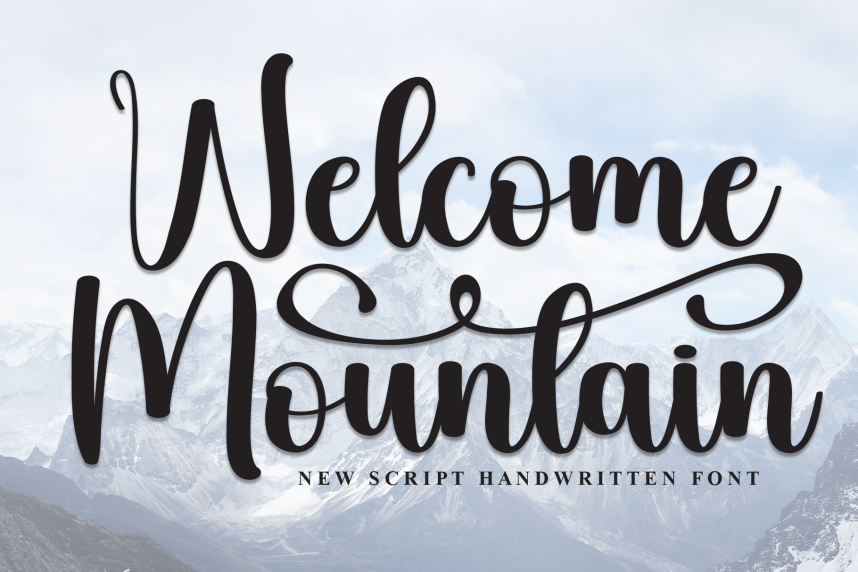 Welcome Mountain Calligraphy 英文手写 英文字体免费下载