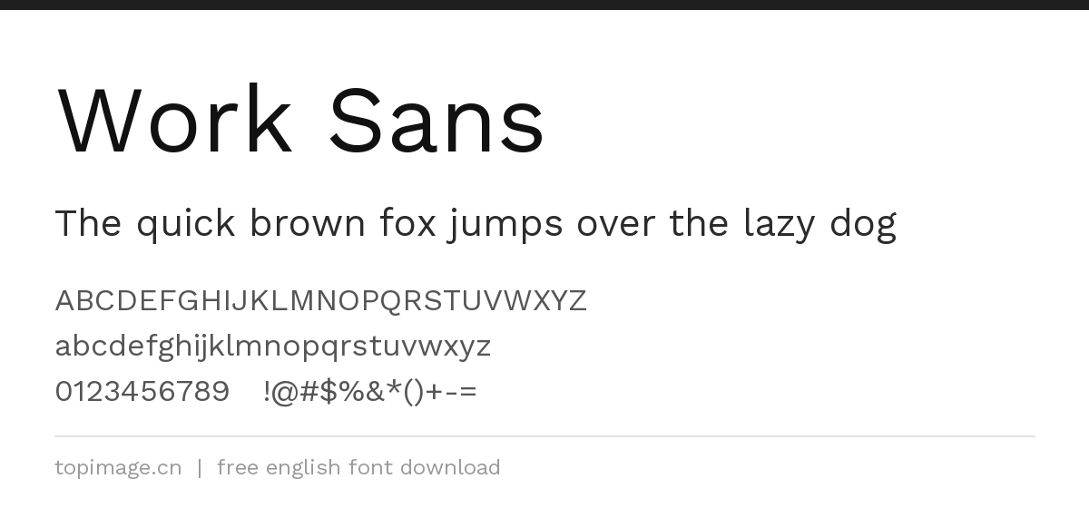 index Work Sans 现代无衬线 英文字体免费下载