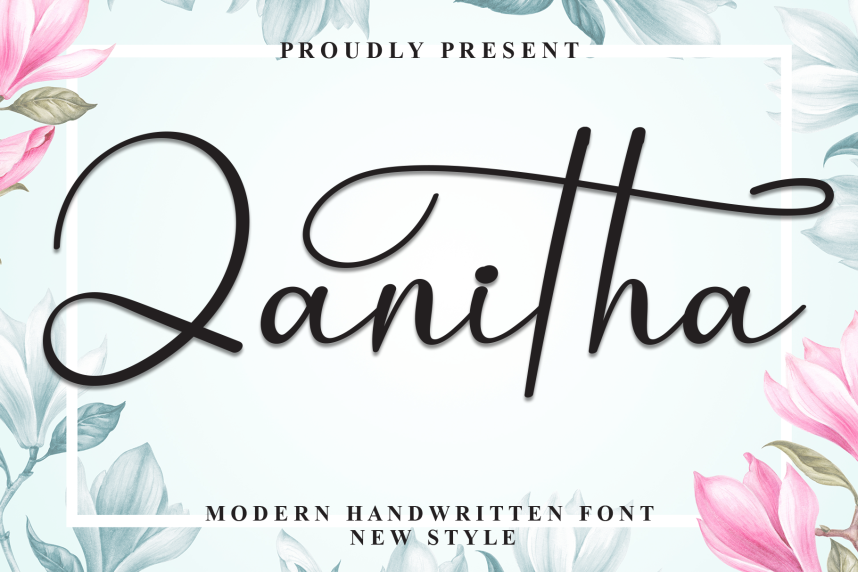 index Zanitha Calligraphy Script 英文手写 英文字体免费下载