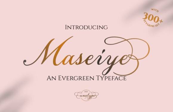 Maseiye飘逸花体连笔英文字体下载