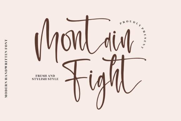 Montain Fight-潦草连笔-手写艺术设计-英文字体下载