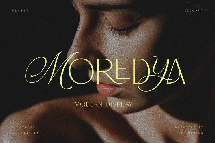 Moredya现代飘逸线条手写连笔英文字体下载