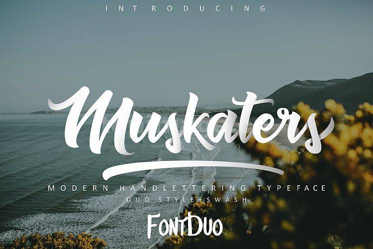 muskaters手写手绘海报英文字体书法飘逸下载
