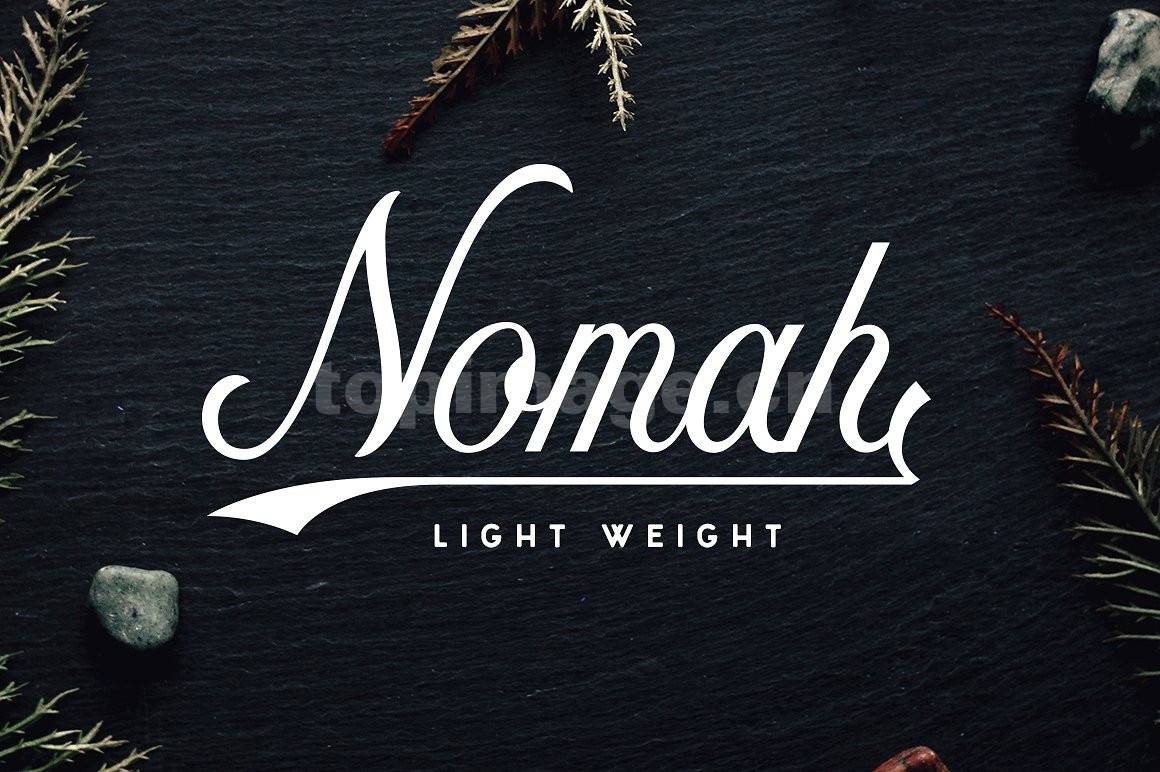 nomah手写手绘连笔飘逸时尚海报英文艺术字体下载