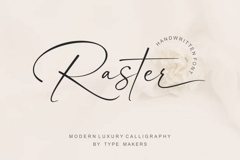 Raster-手写连笔签名网红艺术-英文字体下载