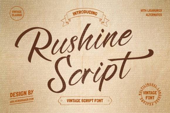 Rushine-复古手写书法-英文字体下载