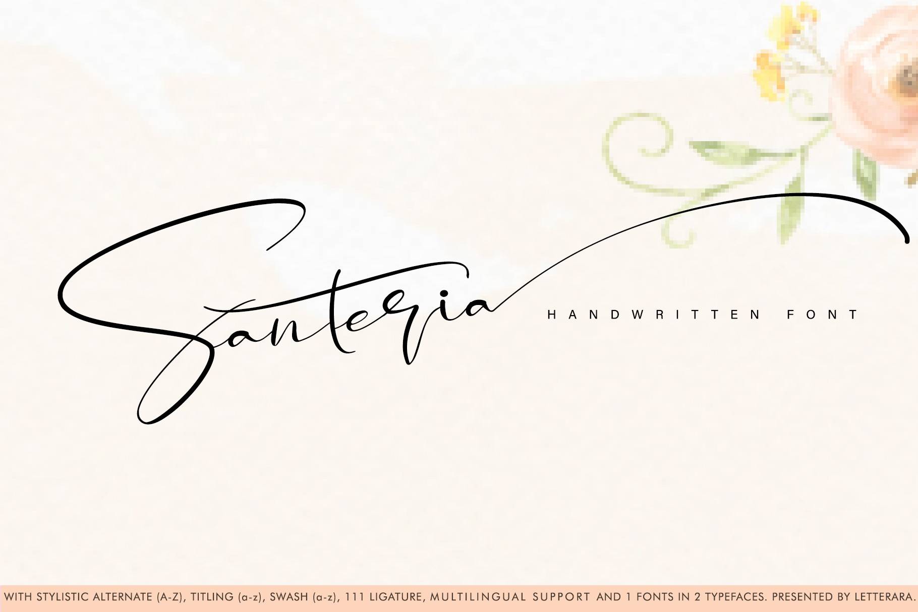 santeria手写签名网红英文字体下载