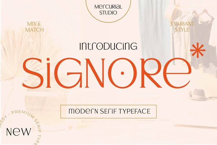Signore-简约衬线-logo设计-英文字体下载