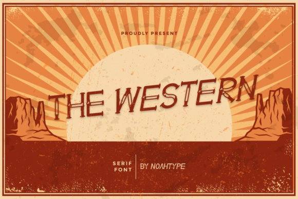 TheWestern-复古衬线电影海报-英文字体下载