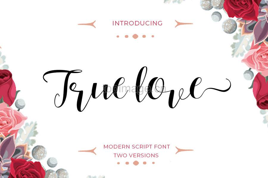 truelove花式手写连笔文艺海报英文字体下载
