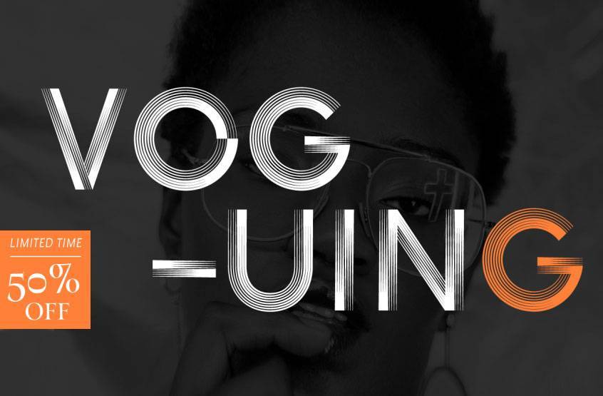 voguing现代线条简洁logo英文字体下载