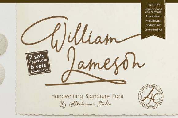 William Jameson 手写英文字体预览